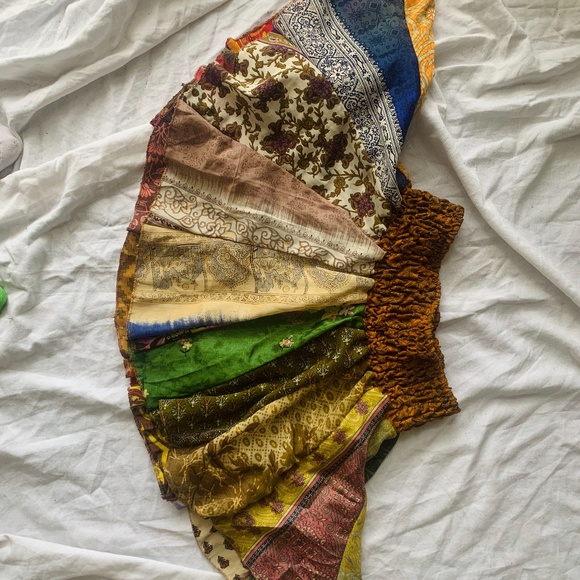 High Waist Multi Pattern Mini Skirt From Italy - Picture 4 of 6